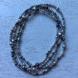 72” Grey Cultured Freshwater Pearl Strand Necklace